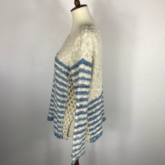 Free People Striped Crochet Sweater SW102 - Picture 4 of 8